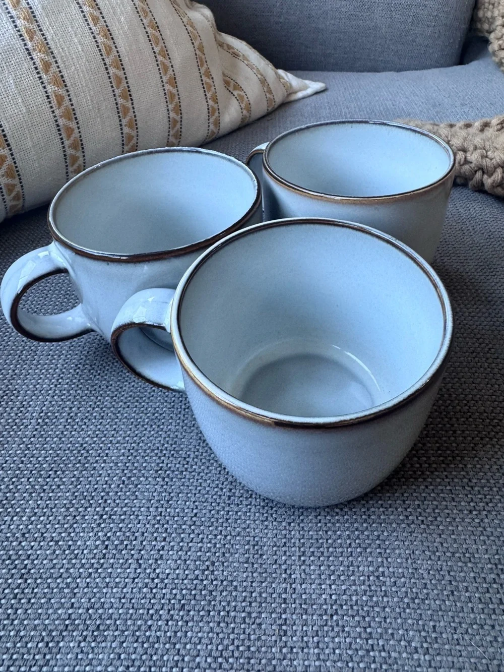 IKEA stonewear mug trio new light grey